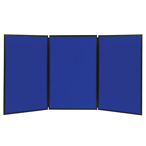 Tableau en liège triptyque Quartet 3 panneaux d'affichage bleu et gris 19"