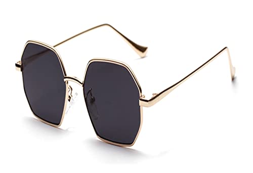 Ocean Lens Candy Color Vintage Classic Fashion Small Metal Glasses Vintage Glasses(Gold with black)
