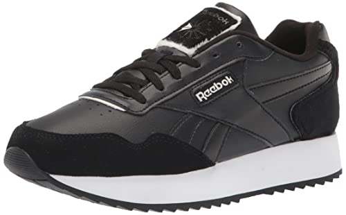 Reebok Women's Classic Harman Run Double Sneaker, Black/White/Chalk, 5