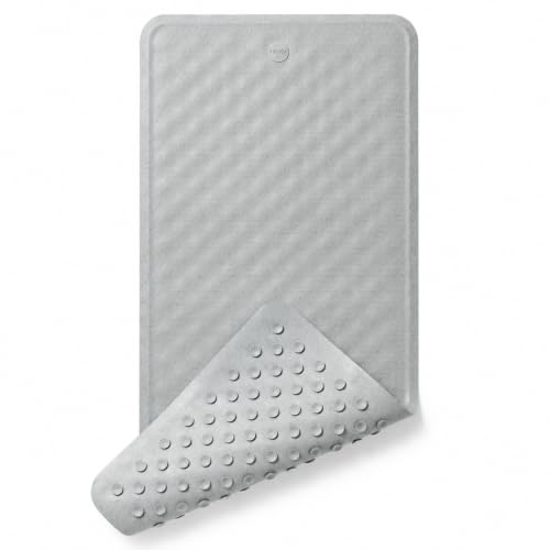 HEVEA Natural Rubber Big Bath Mat - Upcycled, Danish Design - Non Slip Bathtub Mat, 299 Suction Cups - Safe and Friendly Shower Mat for All Ages (Granite)