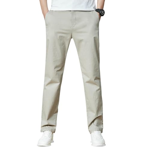 Pantalon droit pour homme coupe décontractée sans pli style coréen léger