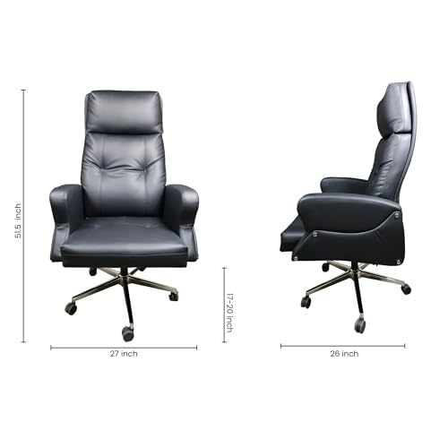 Image of Lakdi The Furniture Co High Back Faux Leather, Comfortable Seat Swivel Chair Revolving and Recliner Chair | Director and Executive Chair | Metal Base (111013161 Black)