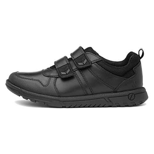 Hush Puppies Baltimore Boys Black Leather Shoe - Size 1 UK - Black