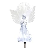 Alpine Corporation RGG356SLR-WT-2 Alpine 37 トールソーラーエンジェル 光ファイバーウィングとLEDライト ガーデンステーク2個セット マルチカラー