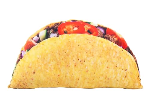 ZIGFRUIT Taco Plush Pillow Mexican Food Funny 3D Giant Food Plush Stuffed Pillow Novelty Throw...