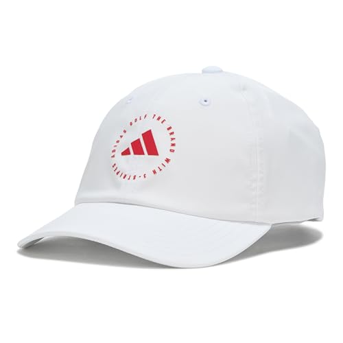 Adidas Women's Standard Crisscross Golf Hat, White/Pure Ruby