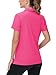 TACVASEN V Neck Polo for Women UV Protection Polos Golf Shirt UPF 50+ Collared Shirts Dry Fit Breathable Tops, Rose Red, M