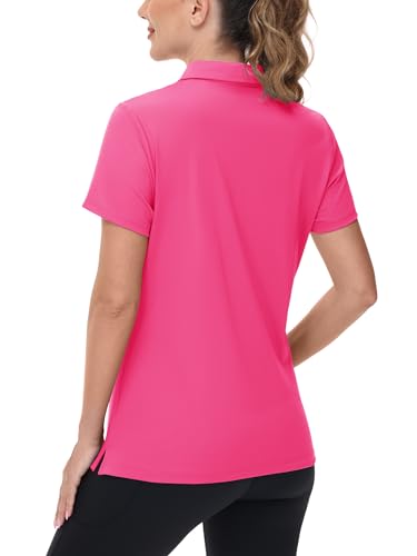 Image of TACVASEN Women's V-Neck Polo Shirts UPF 50+ Short Sleeve Sun Protection Quick Dry Golf Polos Collared Shirt