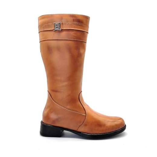 Bota Feminina Montaria Camel Cano Longo em Couro 137 (Camel, BR, Adulto, Numérico, 39)