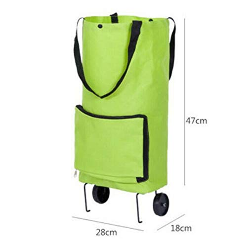 Einkaufstrolley Leichter Einkaufstrolley Faltbare Einkaufstasche Einkaufswagen mit 2 Rollen und abnehmbarer Tasche… – Bild 3