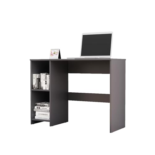 Image of Bniture Wooden Study Table for Home | Engineered Wood Study Table with 2 Storage Shelf | Multi Purpose Computer Desk for Writing & Study | Laptop Table for Study Room & Office | Slate Grey