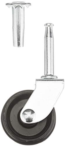 Merriway BH01563 40 mm Einzelrad-Laufrollen Sockelmontage, Weiß, 4 Stück