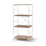 無印良品 ステンレスユニットシェルフ ウォールナット材棚セット 中 幅58×奥行41×高さ120ｃｍ 83266967 ウォールシェルフ 棚 本棚
