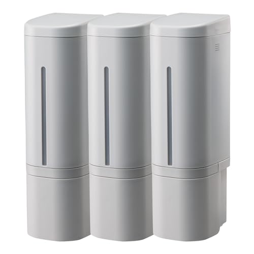 リコメン堂 リッチェル ホバー 下から出るマグネットディスペンサー 選べる3本セット ホワイト ダークグレー グレー マグネット ディスペンサー ソープディスペンサー シャンプー (グレー)