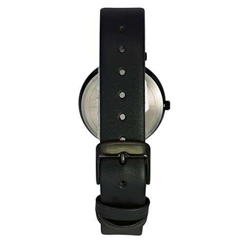 TIMEX Analog Watch for Women with Purple Round Dial & Black Leather Strap Band Water Resistant Women's Wrist Watches - TWEL118SMU02