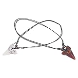 SOIMISS Collar de Diente de Tiburón para Hombres, 2 Piezas (color Claro y Marrón), Resina Ajustable, Estilo Surfista para Playa y Fiesta, Cadena Tribal de Cuello, Accesorio de Moda