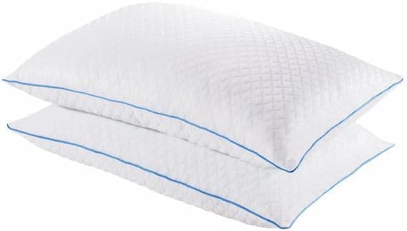 Pure lux Gel Memory Foam Adjustable Cooling Pillow, Queen 2 Pack, 20 x 28 inches