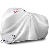 Créer Bicycle Cover, Waterproof, Thick, Tear Resistant, Zipper, Storage Bag Included, 210D, Supports up to 29 inches (29 cm), Anti-theft and Dustproof (Silver, Regular Size)
