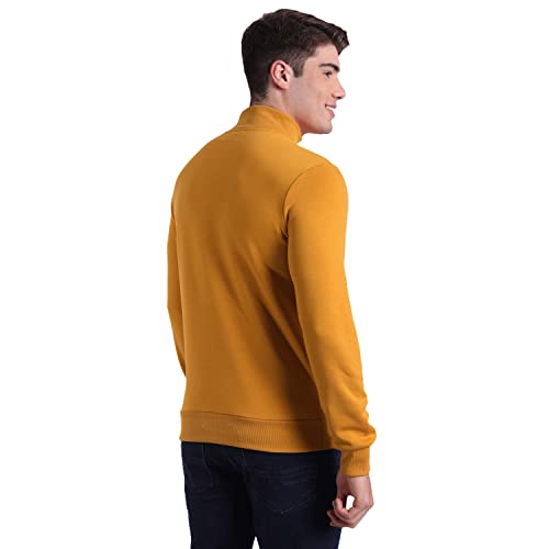 Image of United Colors of Benetton Men Cotton Blend Solid Slim Fit Tshirts (3019J7120I Yellow S)