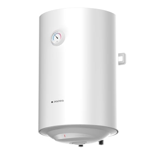Aspes Termo Eléctrico 30 Litros, AT3000S. 1500W, Kit de Montaje Incluido, Resistencia de Acero Esmaltado, Termostato Manual, Temperatura Máx 70 º, Blanco, Eficiencia Energética Clase C