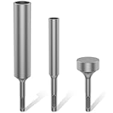 3PCS SDS Plus Ground Rod Driver Professional SDS Plus Ground Rod Bits Driver Socket One Piece Design for Commercial Industrial