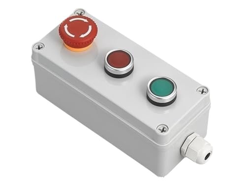 Boîte de commande de moteur GUMMMY avec bouton d'arrêt d'urgence et commutateur autobloquant