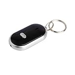 Steellwingsf Whistle Key Finder LED Flashing Beeping Remote Anti-Lost Locator Tool Keyring (Black)