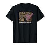 22MTVN00061A-001 MTV Music Television Leopard Pattern Distressed Classic Logo T-Shirt