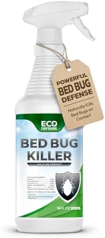 Eco Defense Bed Bug Killer - USDA Biobased, Bed Bug Spray & Dust Mite Spray - Natural Repellent Treatment - 16 oz
