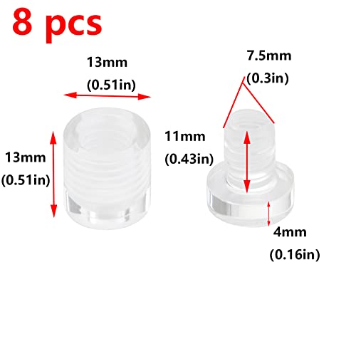 Image of Antrader 8Pcs Clear Standoffs, 1 /2 inch x 1 /2 inch Acrylic Standoff Screws | Transparent Advertising Glass Standoff Nails,Wall Sign Standoff Mounting Hardware for Poster,Display Board