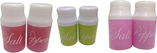 NayasaSuperplast Plastic Salt and Pepper, Set of 6, Pink, Red, Green