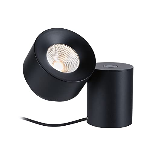 Paulmann 79776 LED Tischleuchte Puric Pane 3-Step-Dim incl. 1x3 Watt dimmbar Tischlampe Schwarz Metall, Kunststoff 2700 K