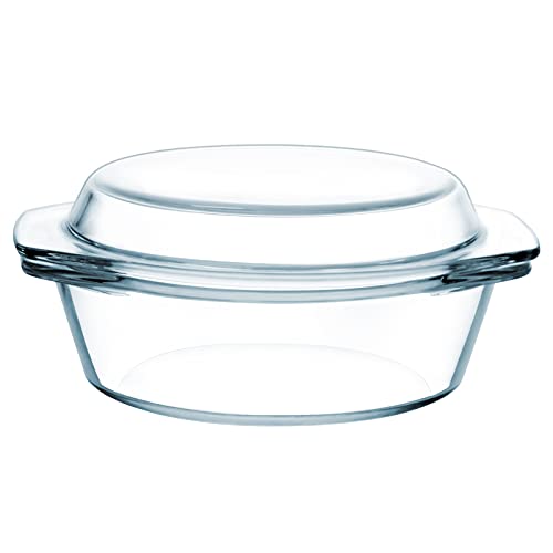 NUTRIUPS Casserole Dish with Glass Cover Oven Safe Casserole Dish with Lid Glass Casserole for Oven Covered Bowl for Cooking, Baking and Serving(1L）