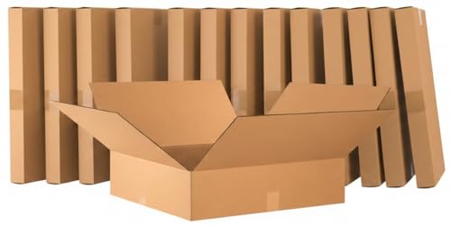 (Pack of 10) - Shipping Boxes 24"L x 24"W x 6"H Corrugated Cardboard Box for Packing, Moving and Storage