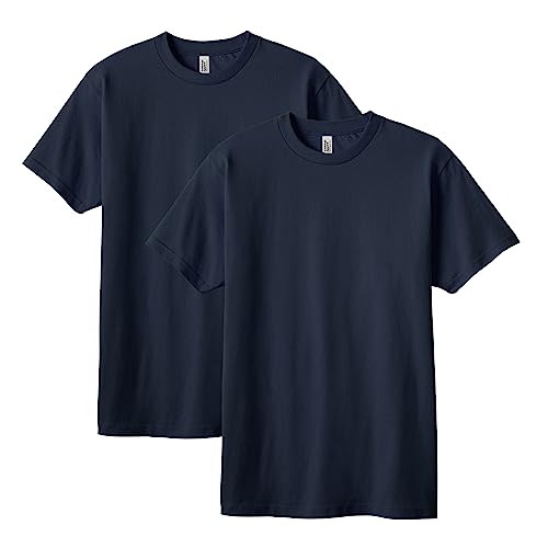 American Apparel Unisex Heavyweight Cotton T-shirt, Style G1301/G1301GD, Multipack, True Navy (2-Pack), Medium by American Apparel - Used condition - US$10.16