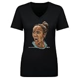 500 LEVEL Leylah Fernandez Portrait Women's V-Neck T-Shirt (Black, XX-Large)