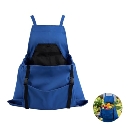 Delantal de cosecha azul para recolectar sin esfuerzo gracias a sus hebillas rápidas 3