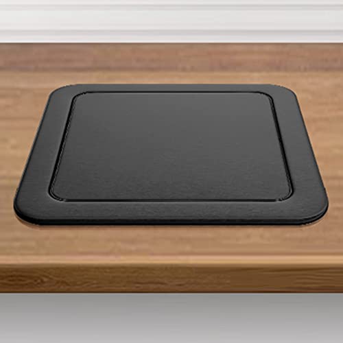 Doorhighpeak Couvercle d'Équilibre de Poubelle à Rabat de Comptoir Encastré, Œillet Intégré en Acier Inoxydable, Pivotement Central Flexible