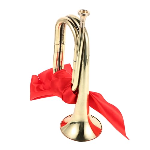 OFFSCH Brass Trumpet for Bands Student Orchestra Instrument Marching Bugle Horn Easy to Play Interchangeable Mouthpiece