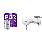 PUR Water Filter Replacement for Faucet Filtration Systems (2 Pack) & PLUS Faucet Mount Water Filtration System, White – Horizontal Faucet Mount for Crisp, Refreshing Water, PFM150W