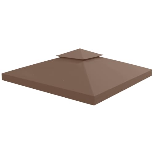 Image of Outsunny 3 x 3 m Gazebo Canopy Replacement Cover ONLY, Coffee