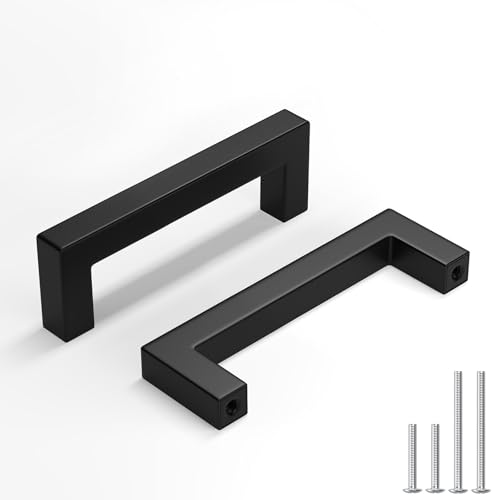 Pack Black Cabinet Handles 3 Inch(76 mm) Hole Centers 3 Inch Hole Centers 2