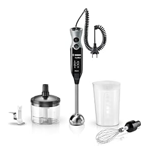 Bosch, staafmixer, ErgoMixx, MSM67170, 750 watt motor, 12 snelheden & turbofunctie, hakmolen, garde, ijs-crush mes, mengbeker, uittrekbaar snoer, zwart