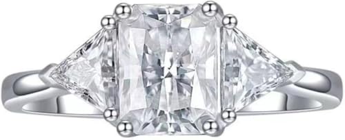 Bague moissanite pour femme en argent S925 fini les bijoux ternes