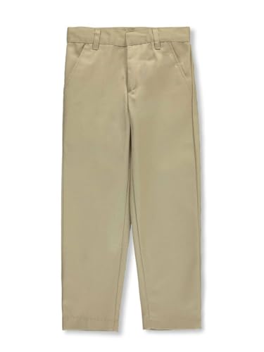 Galaxy Boys' Flat Front Slim Fit School Uniform Pants - Khaki, 4