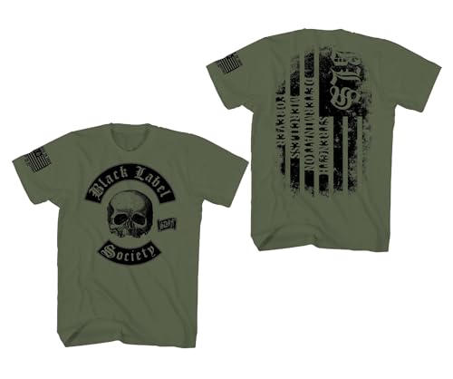 Black Label Society Mens Flag T-Shirt Green Small | Officially Licensed Merchandise