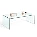 SMARTYK 1/2 Inch Thicken Tempered Glass Coffee Tables, Modern Decor Clear Coffee Table for Living Room, Easy to Clean and Safe Rounded Edges