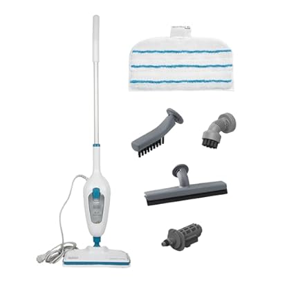 Foto di BLACK+DECKER Scopa a vapore 2 in 1 con pulitore portatile multifunzione con 5 accessori, FSMH13E5-QS