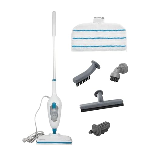 BLACK+DECKER FSMH13E5-QS Balai vapeur avec nettoyeur à main - 5 en 1 - 1300 W - Capacité du réservoir : 350 ml - 99,9% des bactéries tuées - Temps de chauffe : 25 secondes - Multi-surfaces