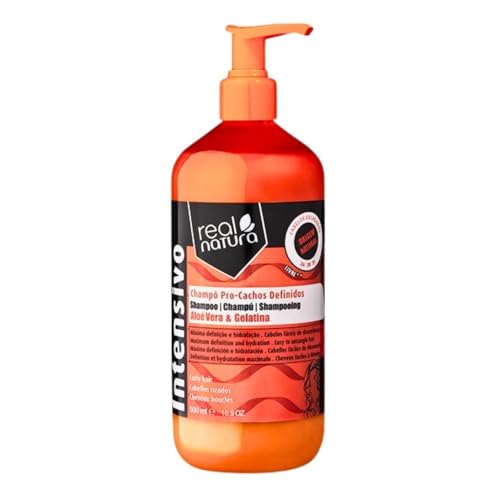 Real Natura - Shampooing Pro- Blouces - Nettoyage Doux - Définition des Boucles - Hydratation et Souplesse - Convient à Tous Types de Cheveux Bouclés - 500ML